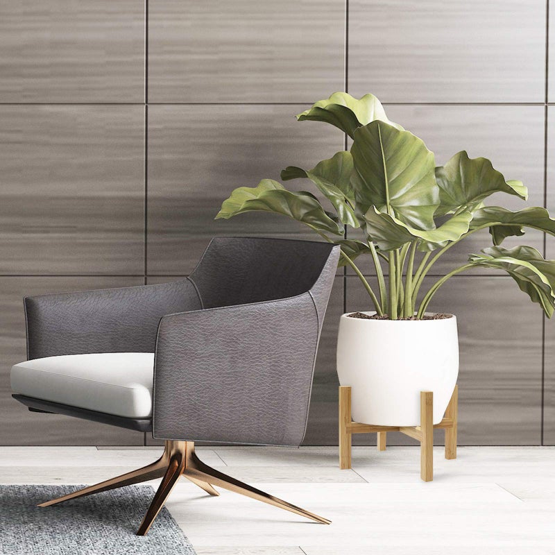 DAORFAA Bamboo Plant Stand, Flower Potted Holder, up to 8 Inch Pot - Nature, Mid Century Modern (Pot Not Included) - Image 2
